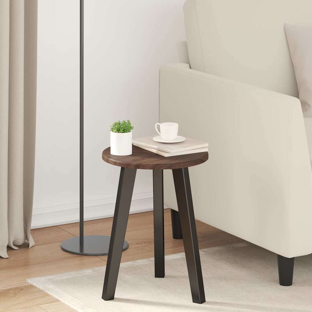 Tischplatte Ø 30 x 1,5 cm Rund Holzwerkstoff Braun Eichen-Optik
