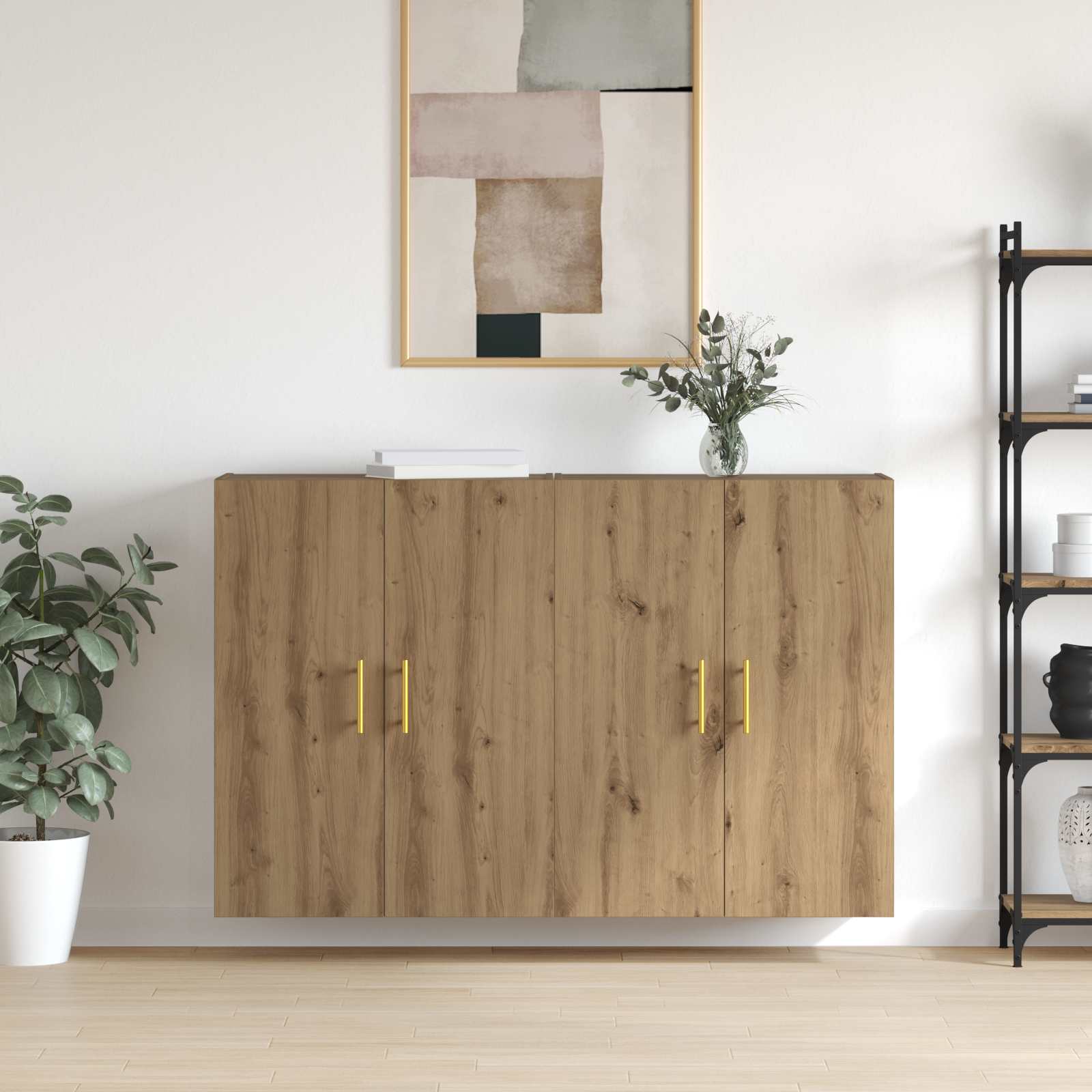 Wandschrank 2 stk. Artisan-Eiche 69,5 x 34 x 90 cm
