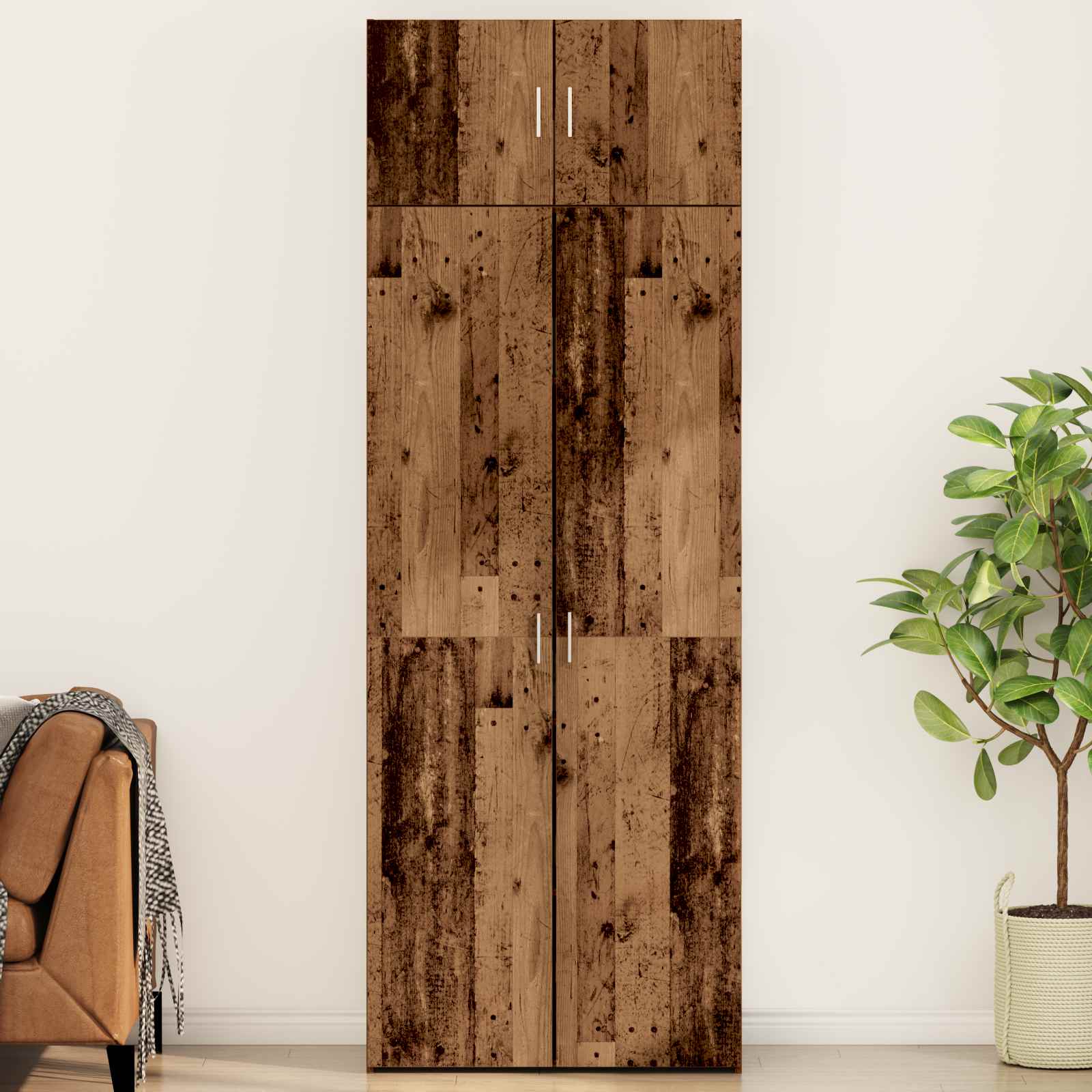 Aufbewahrungsschrank 2 stk. Altholz 80 x 42,5 x 225 cm