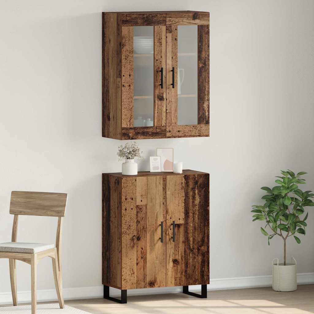 Highboard 2 stk. Altholz 69,5 x 34 x 180 cm Holzwerkstoff