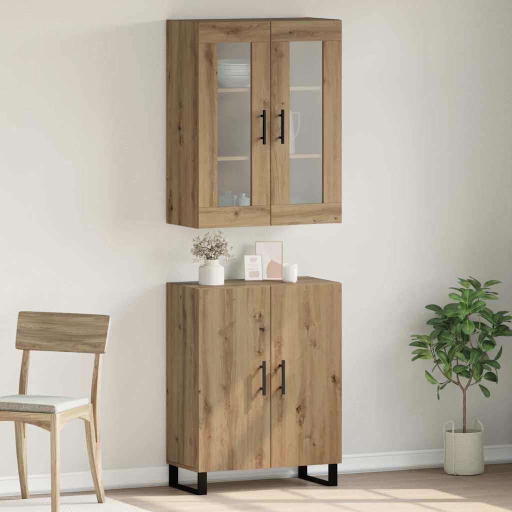 Highboard 2 stk. Artisan-Eiche 69,5 x 34 x 180 cm Holzwerkstoff
