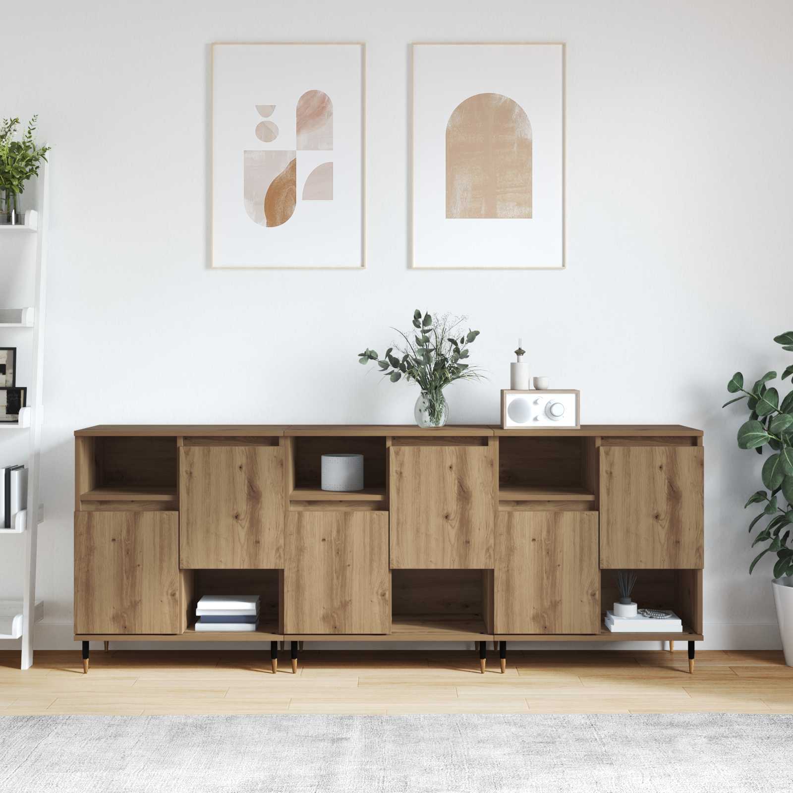 Sideboards 3 stk. Artisan-Eiche