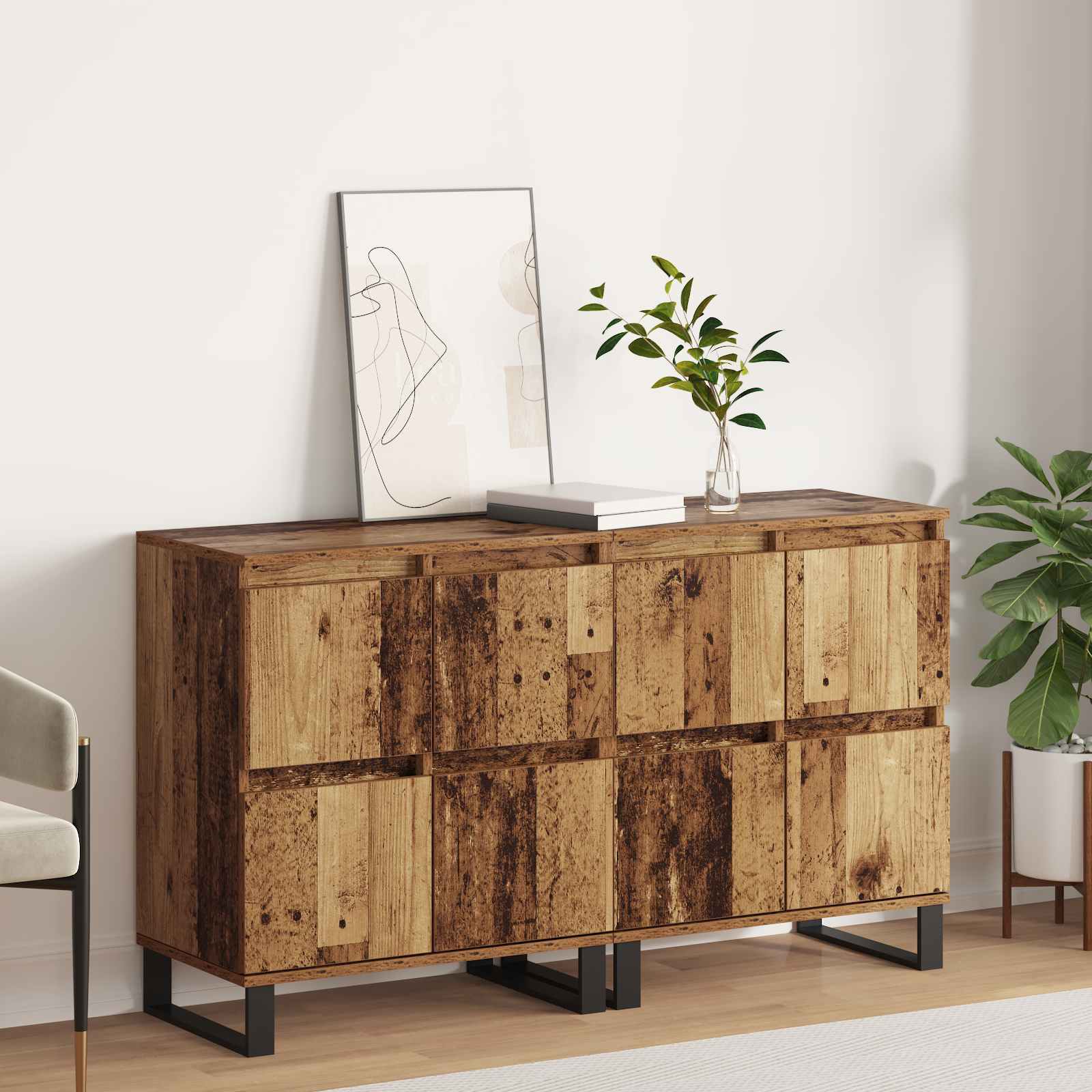 Sideboard 2 stk. Altholz 60 x 35 x 70 cm