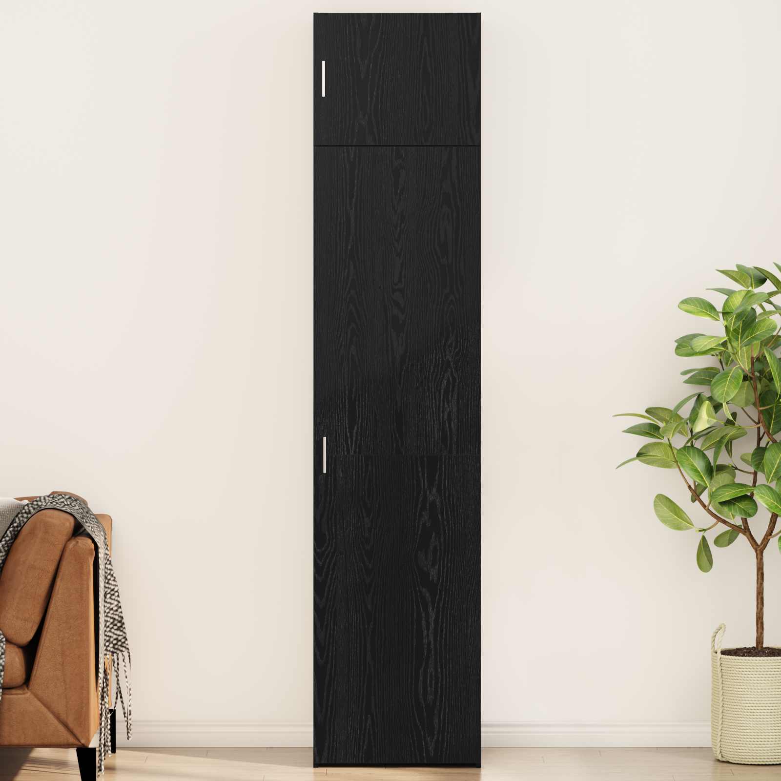 Sideboard 2 stk. Schwarz Eichen-Optik 50 x 41 x 225 cm