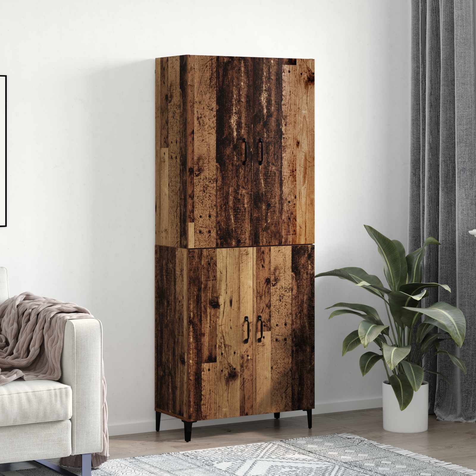 Highboard 2 stk. Altholz 69,5 x 34 x 180 cm Holzwerkstoff