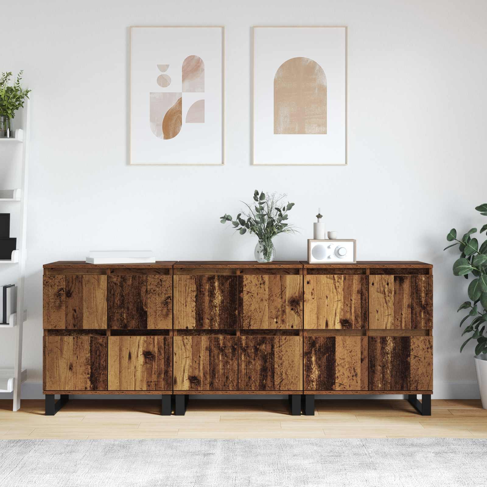 Sideboard 3 stk. Altholz 60 x 35 x 70 cm