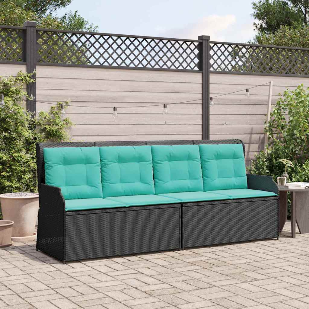 Gartenbank Schwarz Poly-Rattan