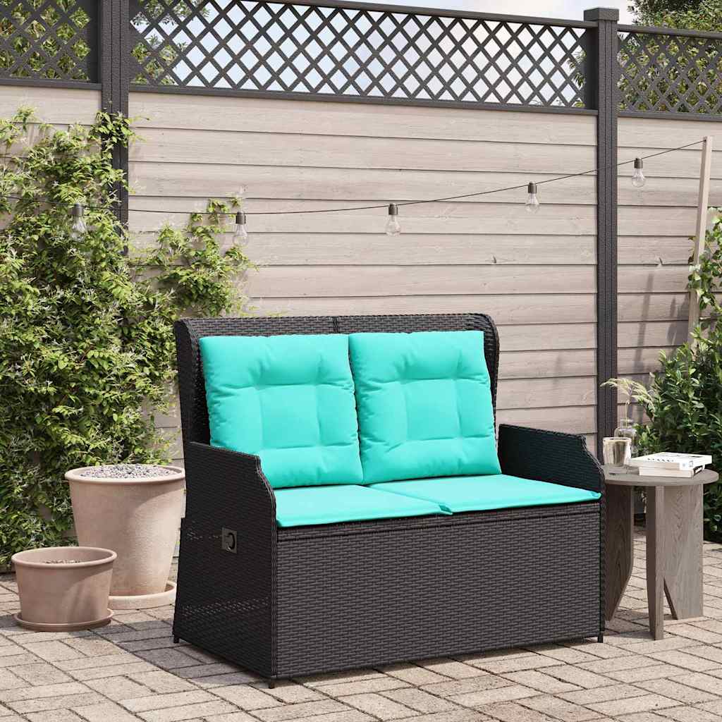 Gartenbank Schwarz Poly-Rattan