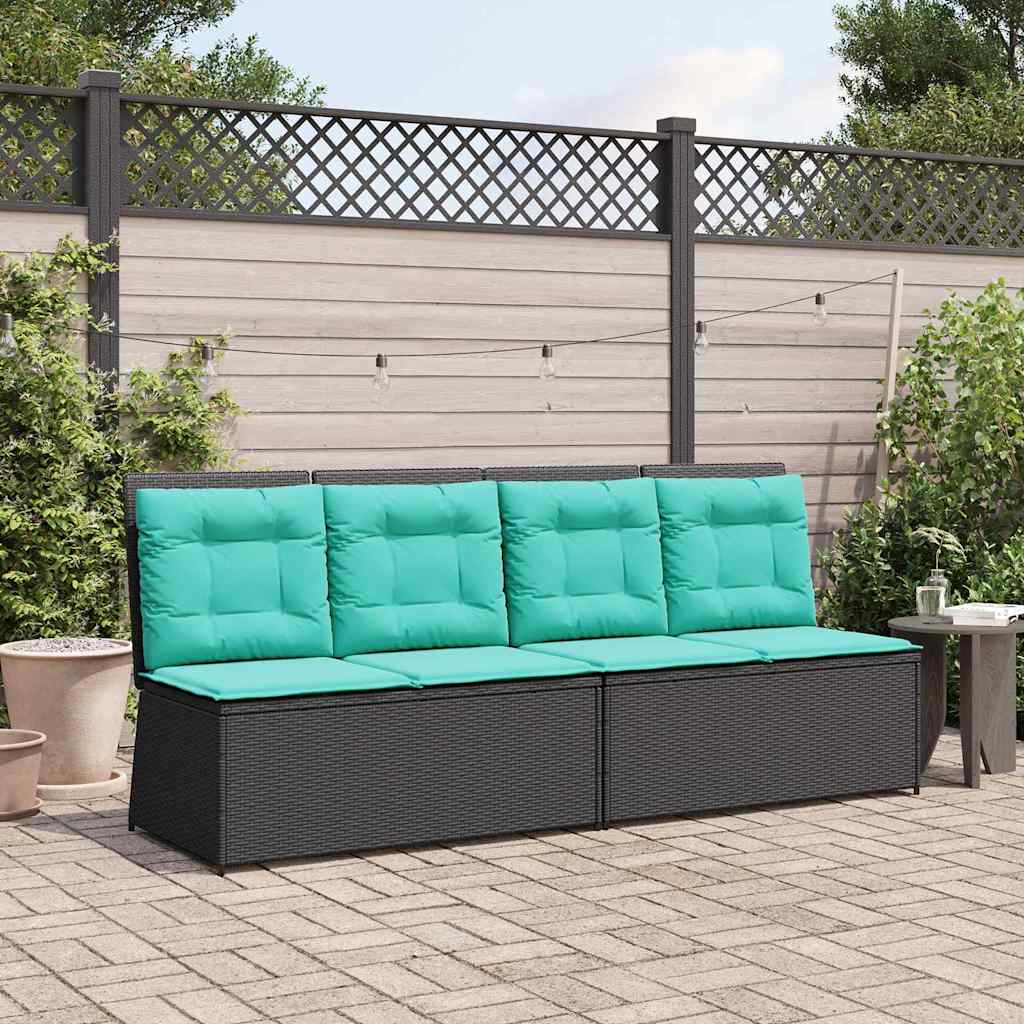 Gartenbank Schwarz Poly-Rattan