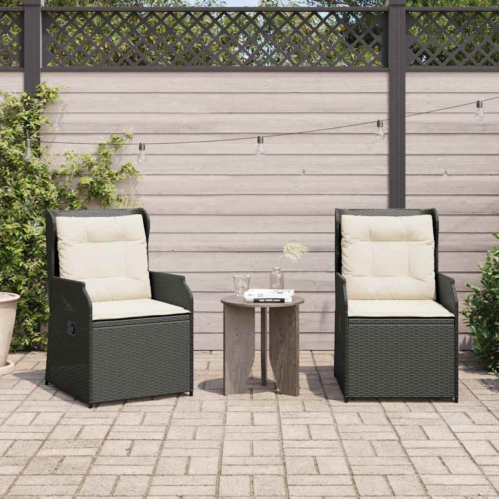 Gartenbank 2 stk. Schwarz Poly-Rattan