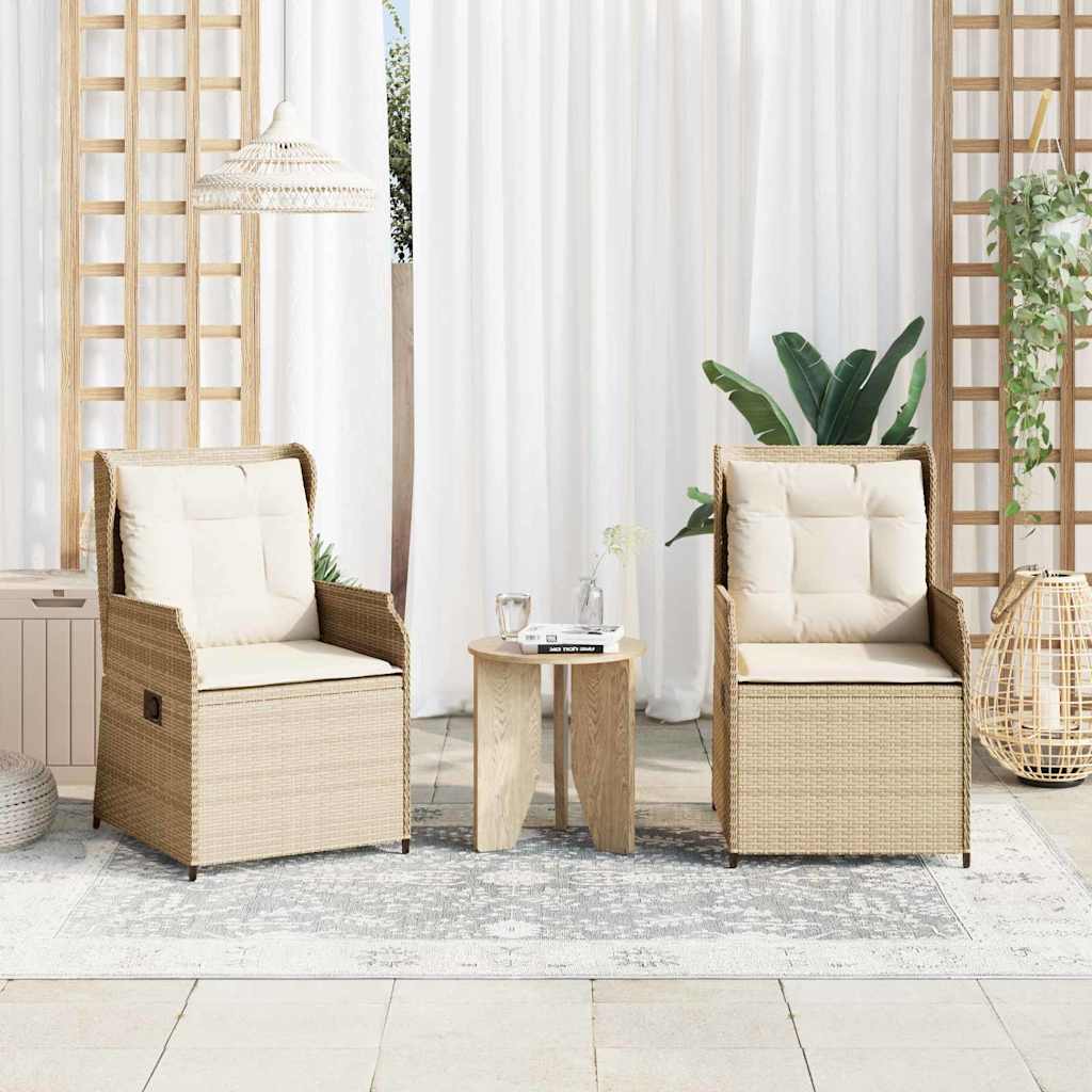 Gartenbank 2 stk. Beige Poly-Rattan