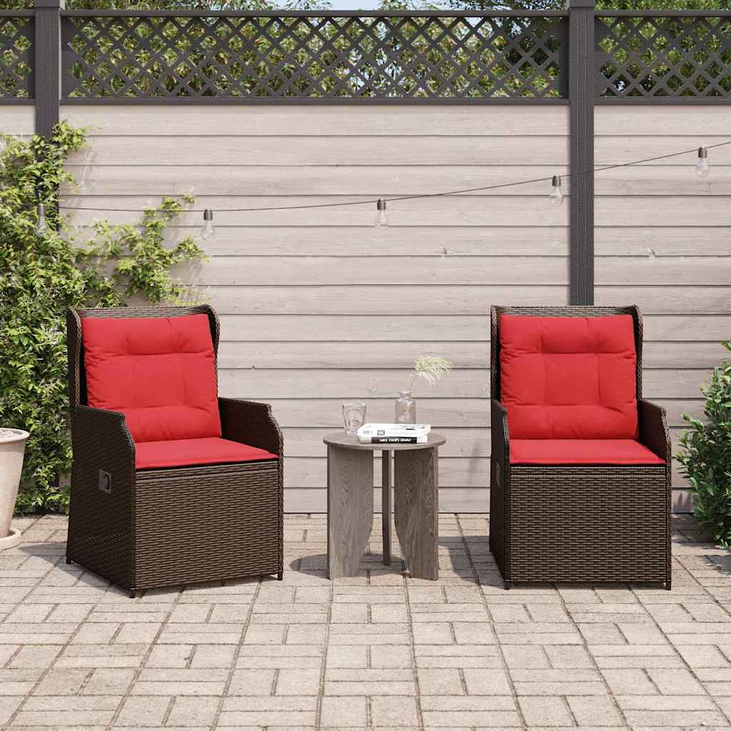 Gartenbank 2 stk. Braun Poly-Rattan