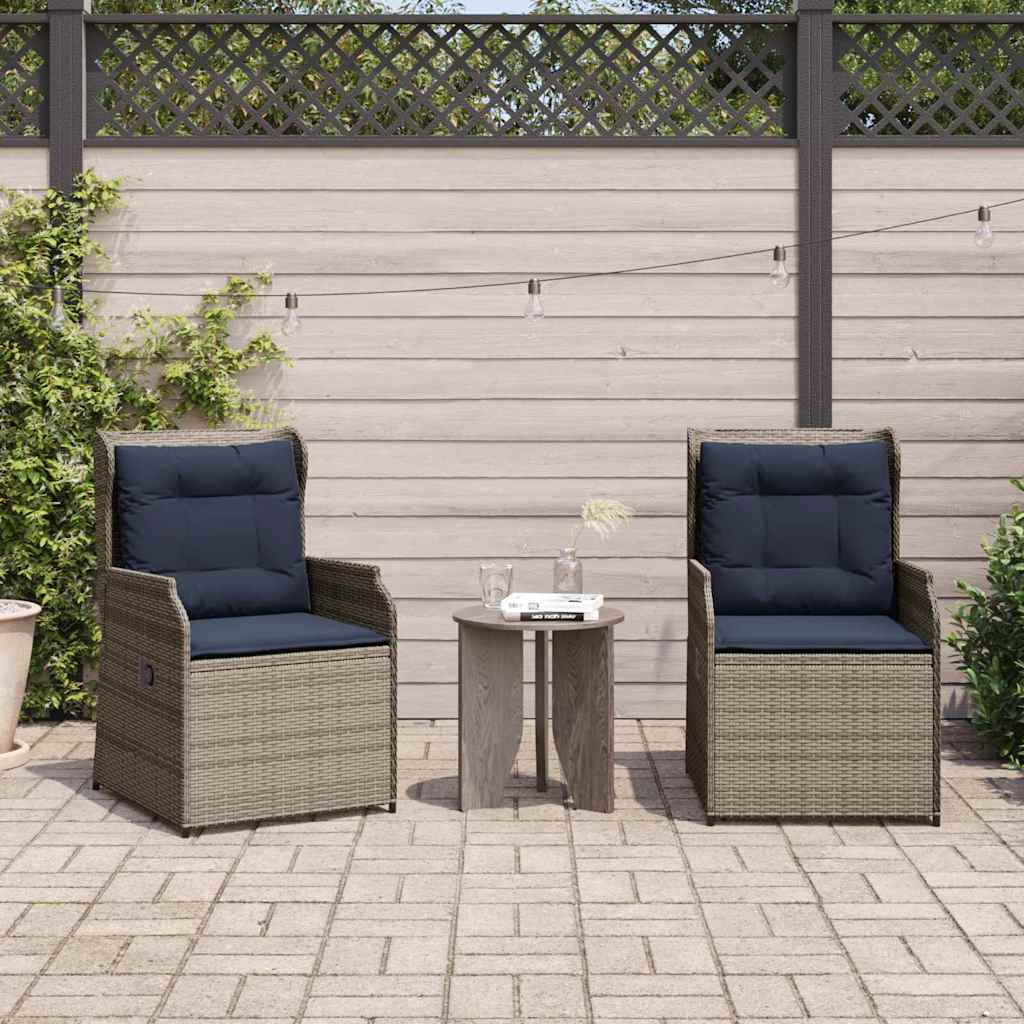 Gartenbank 2 stk. Grau Poly-Rattan