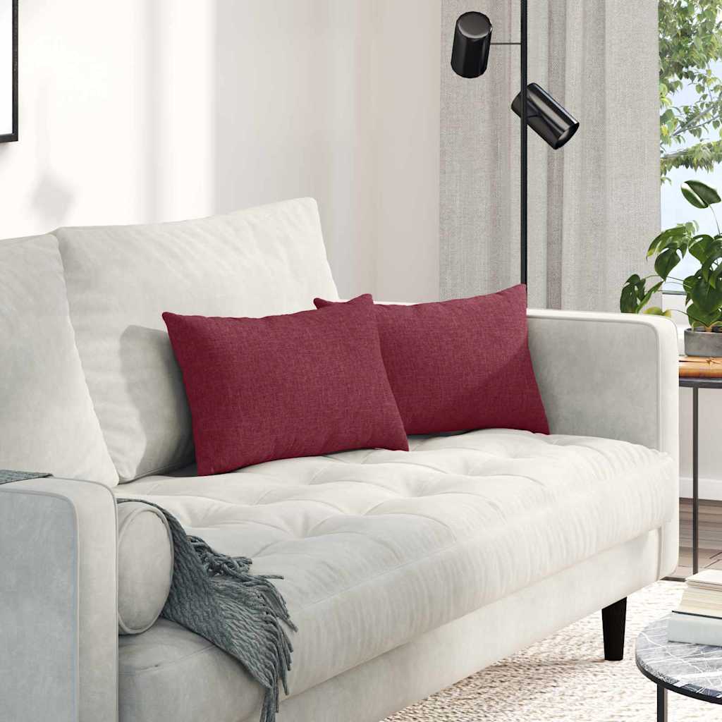 Sofakissen 2 stk. Stoff Weinrot 50 x 30 cm