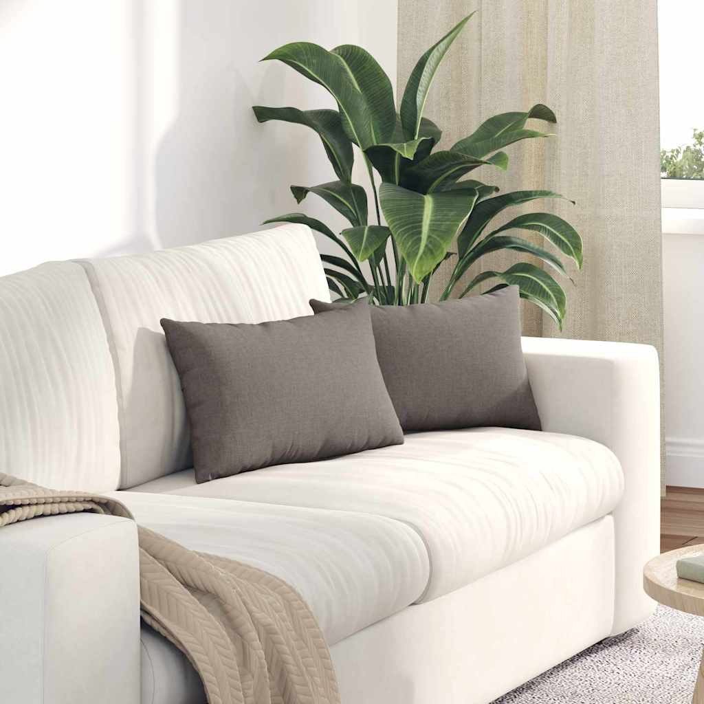 Sofakissen 2 stk. Stoff Taupe 50 x 30 cm