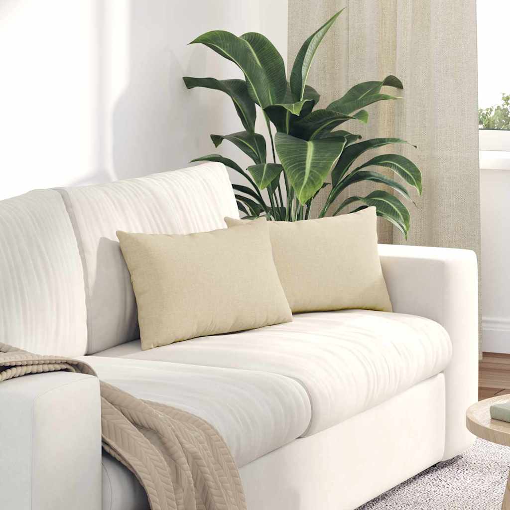 Sofakissen 2 stk. Stoff Creme 50 x 30 cm