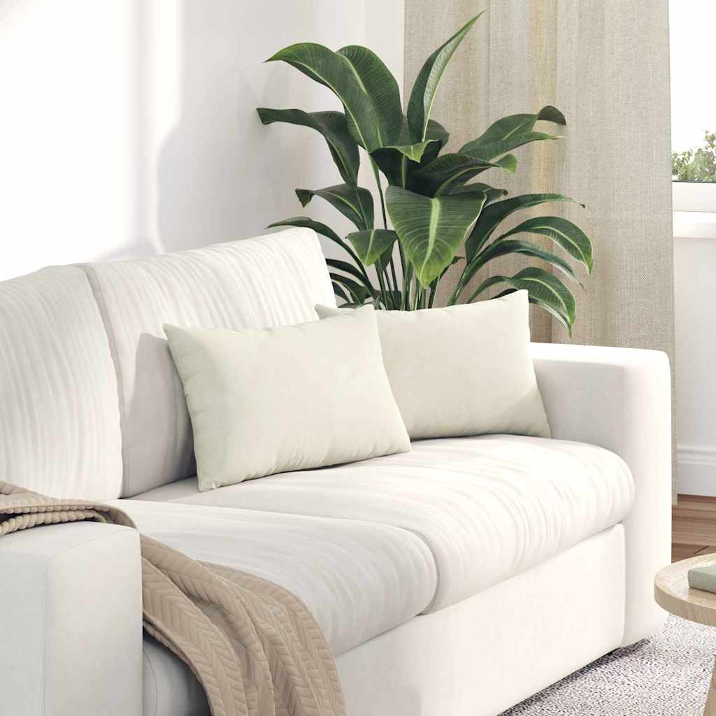Sofakissen 2 pcs Creme 50 x 30 cm Cordstoff