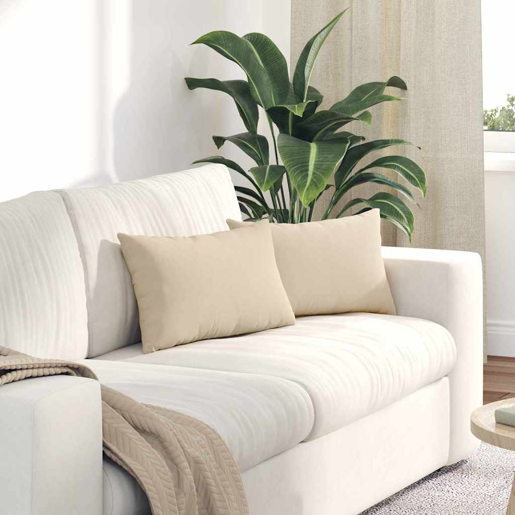 Sofakissen 2 stk. Stoff Creme 50 x 30 cm