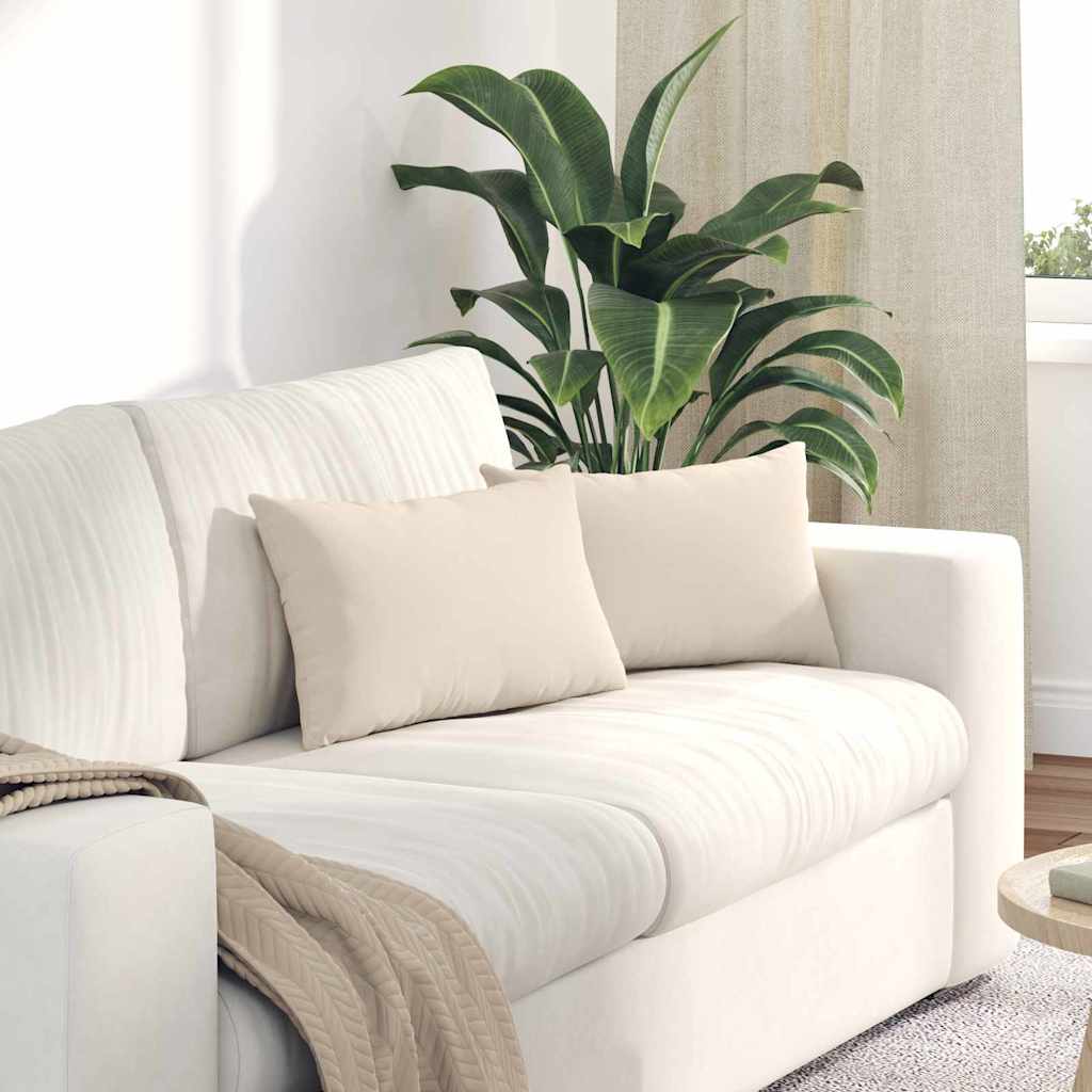 Sofakissen 2 stk. Stoff Beige 50 x 30 cm