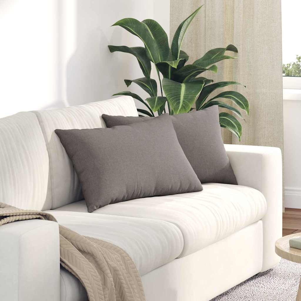 Sofakissen 2 stk. Stoff Taupe 60 x 40 cm