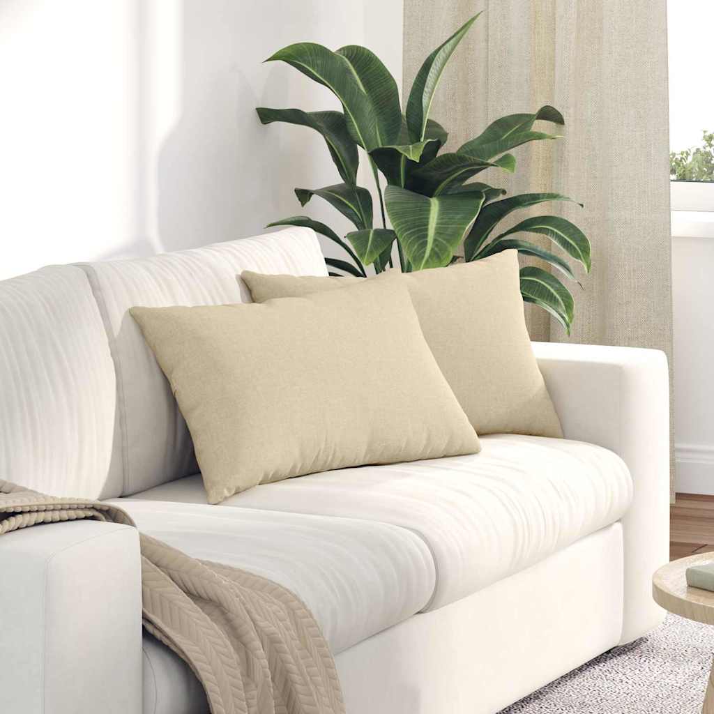 Sofakissen 2 stk. Stoff Creme 60 x 40 cm