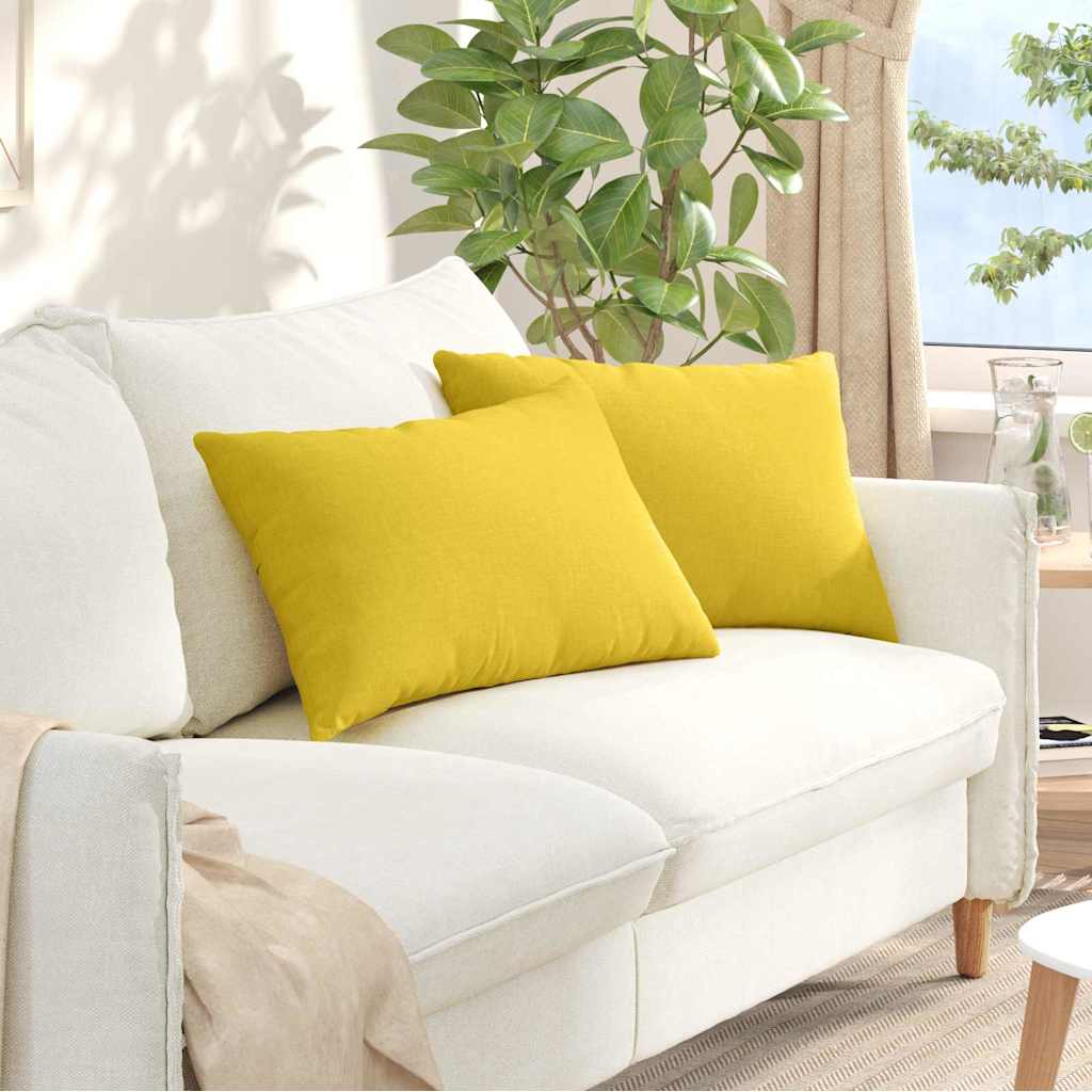 Sofakissen 2 stk. Stoff Helles Gelb 60 x 40 cm