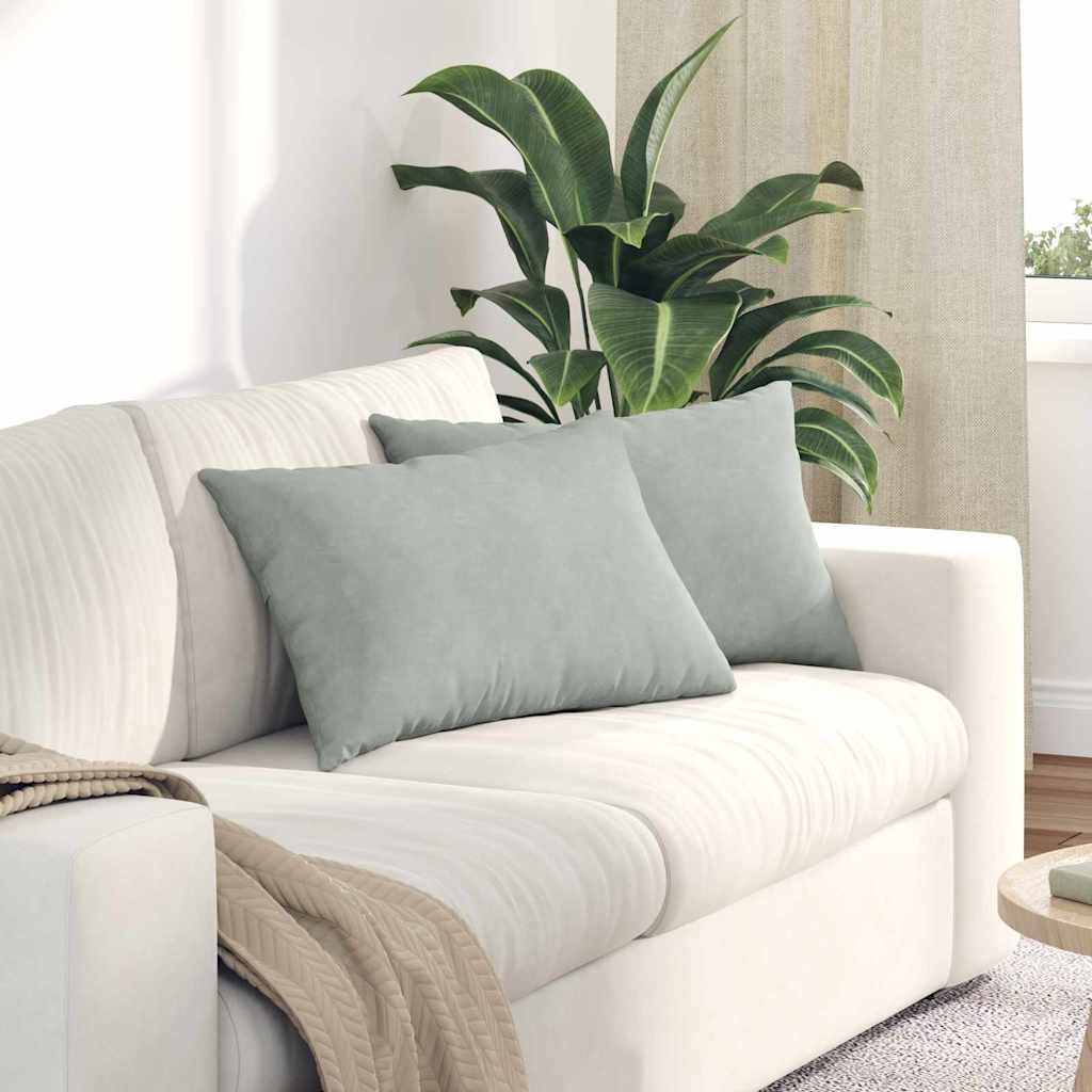 Sofakissen 2 pcs Hellgrau 60 x 40 cm Cordstoff