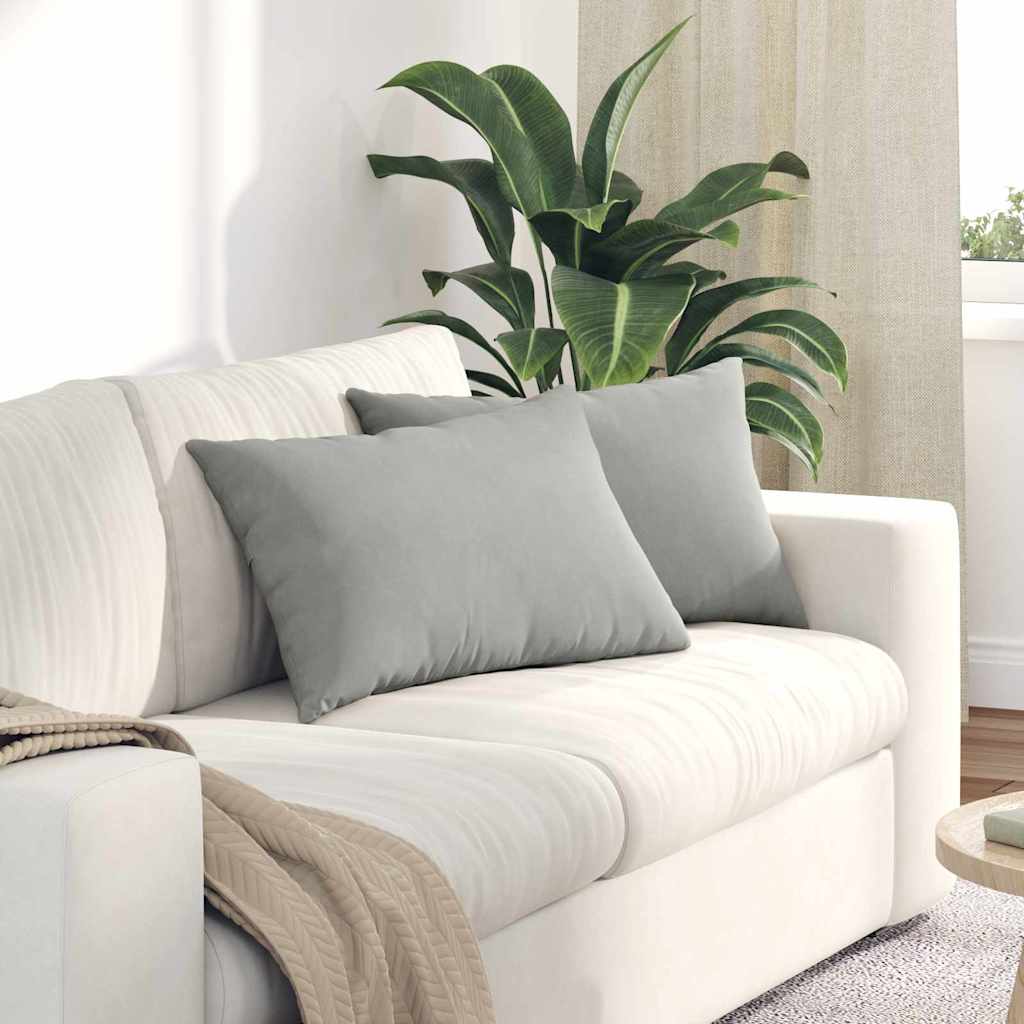 Sofakissen 2 stk. Stoff Hellgrau 60 x 40 cm