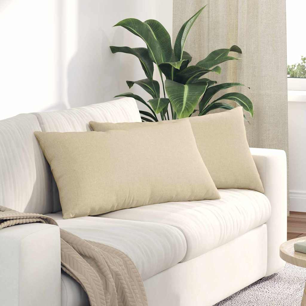 Sofakissen 2 stk. Stoff Creme 80 x 40 cm