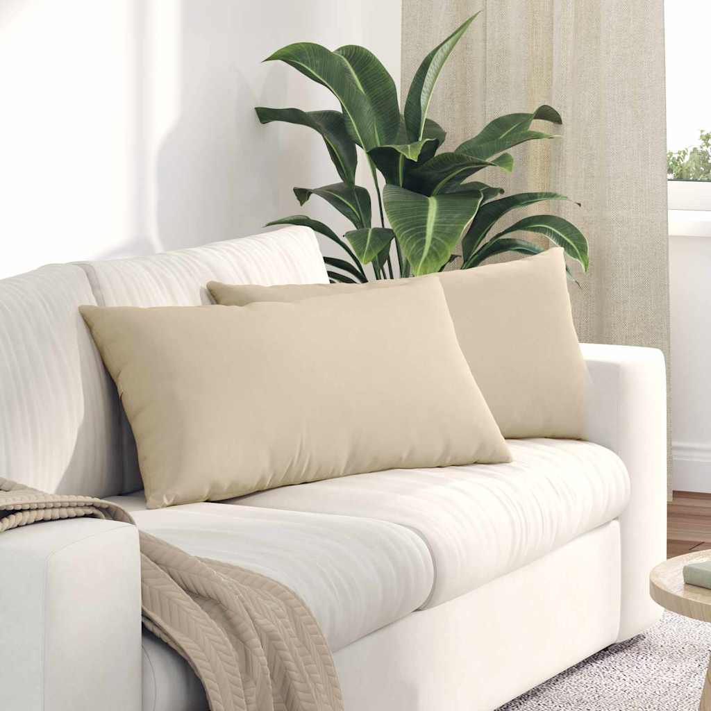 Sofakissen 2 stk. Stoff Creme 80 x 40 cm
