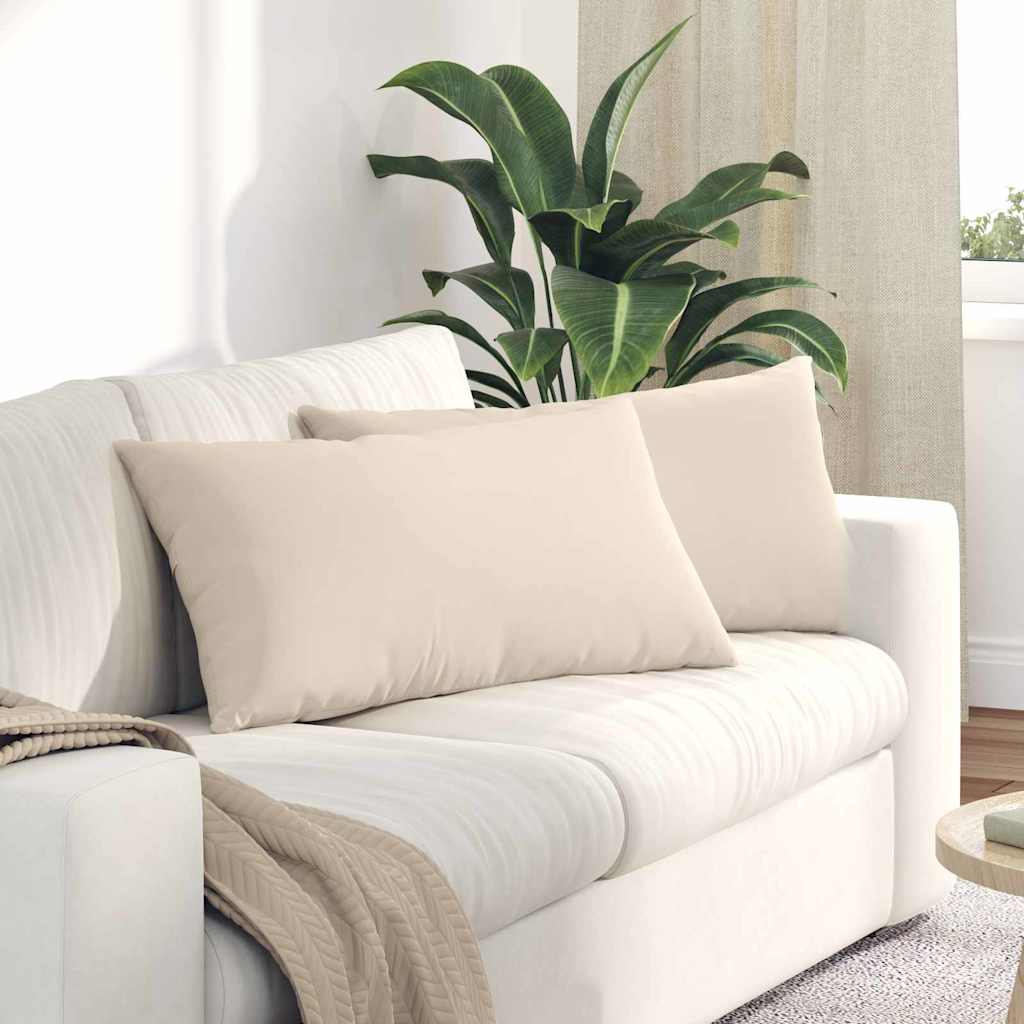 Sofakissen 2 stk. Stoff Beige 80 x 40 cm