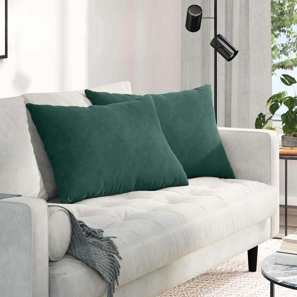 Sofakissen 2 pcs Dunkelgrün 70 x 50 cm Cordstoff