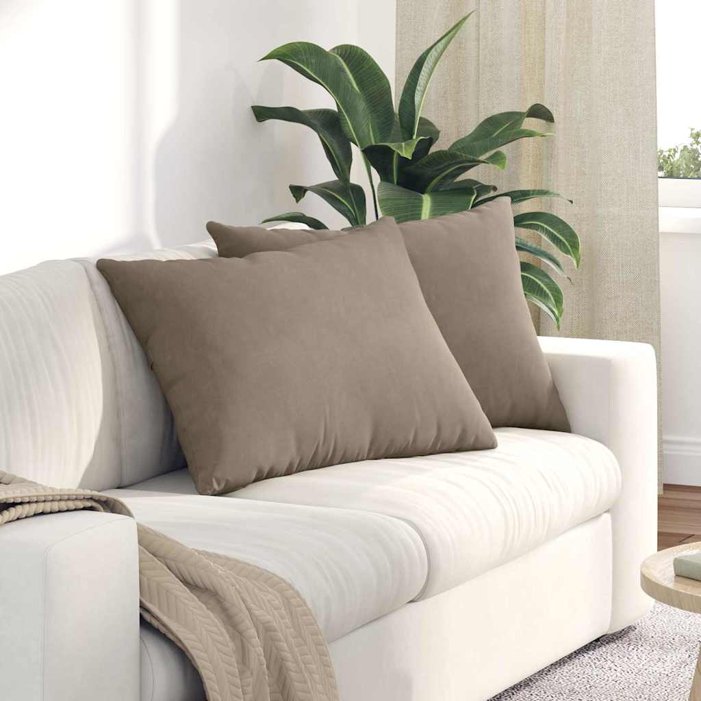 Sofakissen 2 stk. Stoff Taupe 70 x 50 cm