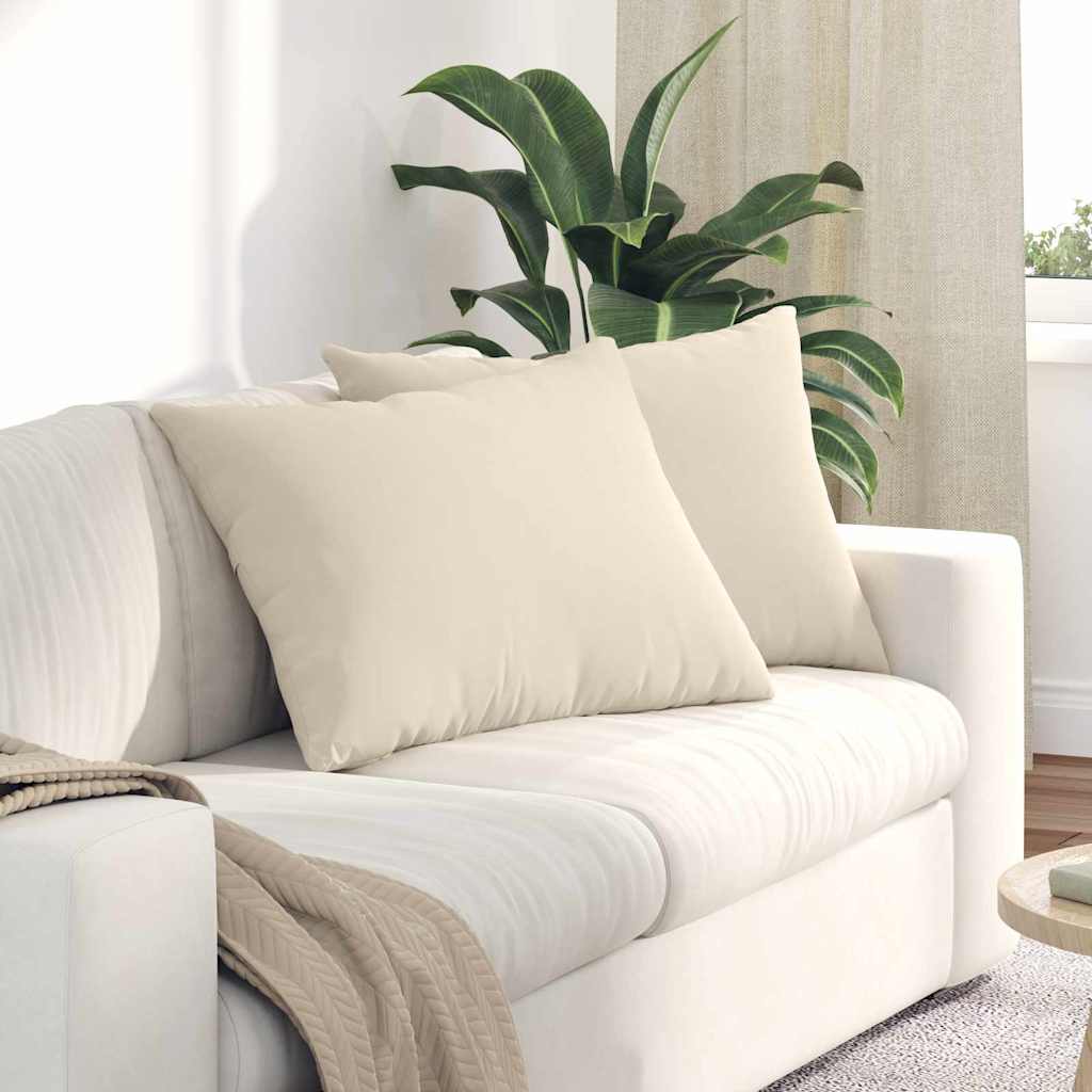 Sofakissen 2 stk. Stoff Beige 70 x 50 cm
