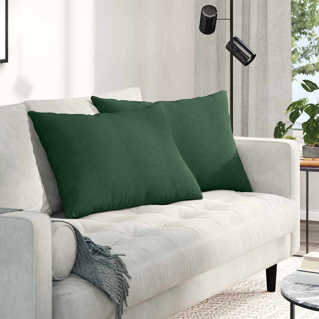 Sofakissen 2 pcs Dunkelgrün 70 x 50 cm Cordstoff