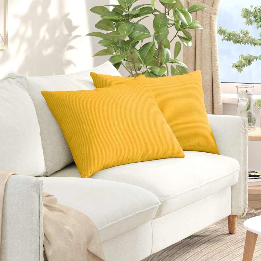Sofakissen 2 pcs Helles Gelb 70 x 50 cm Cordstoff