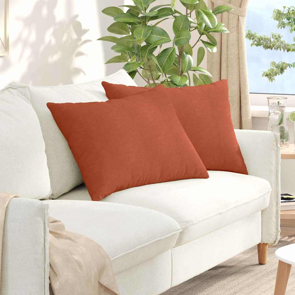 Sofakissen 2 pcs Rot-Orange 70 x 50 cm Cordstoff