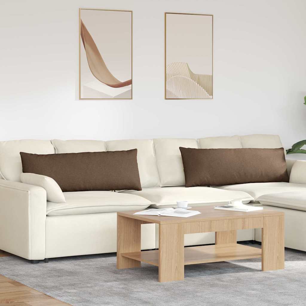 Sofakissen 2 stk. Stoff Braun 120 x 40 cm