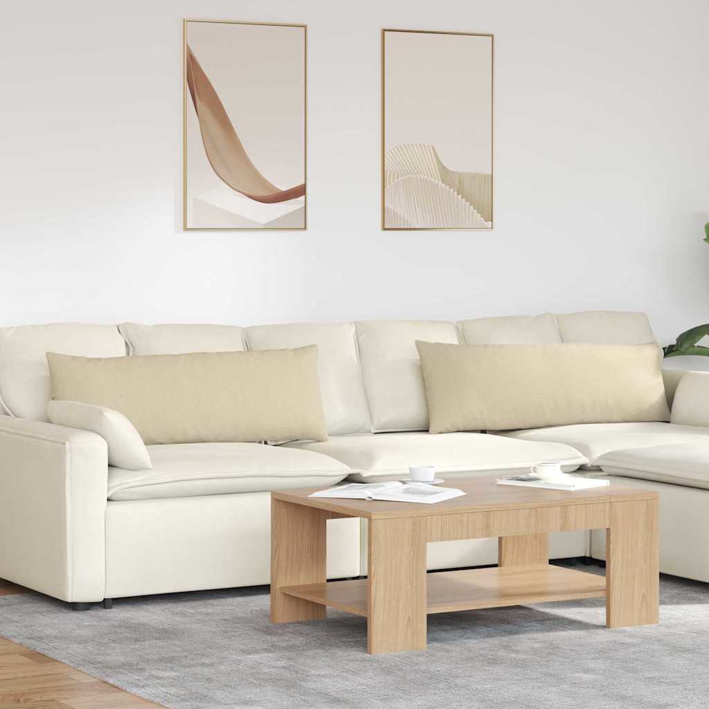 Sofakissen 2 stk. Stoff Creme 120 x 40 cm