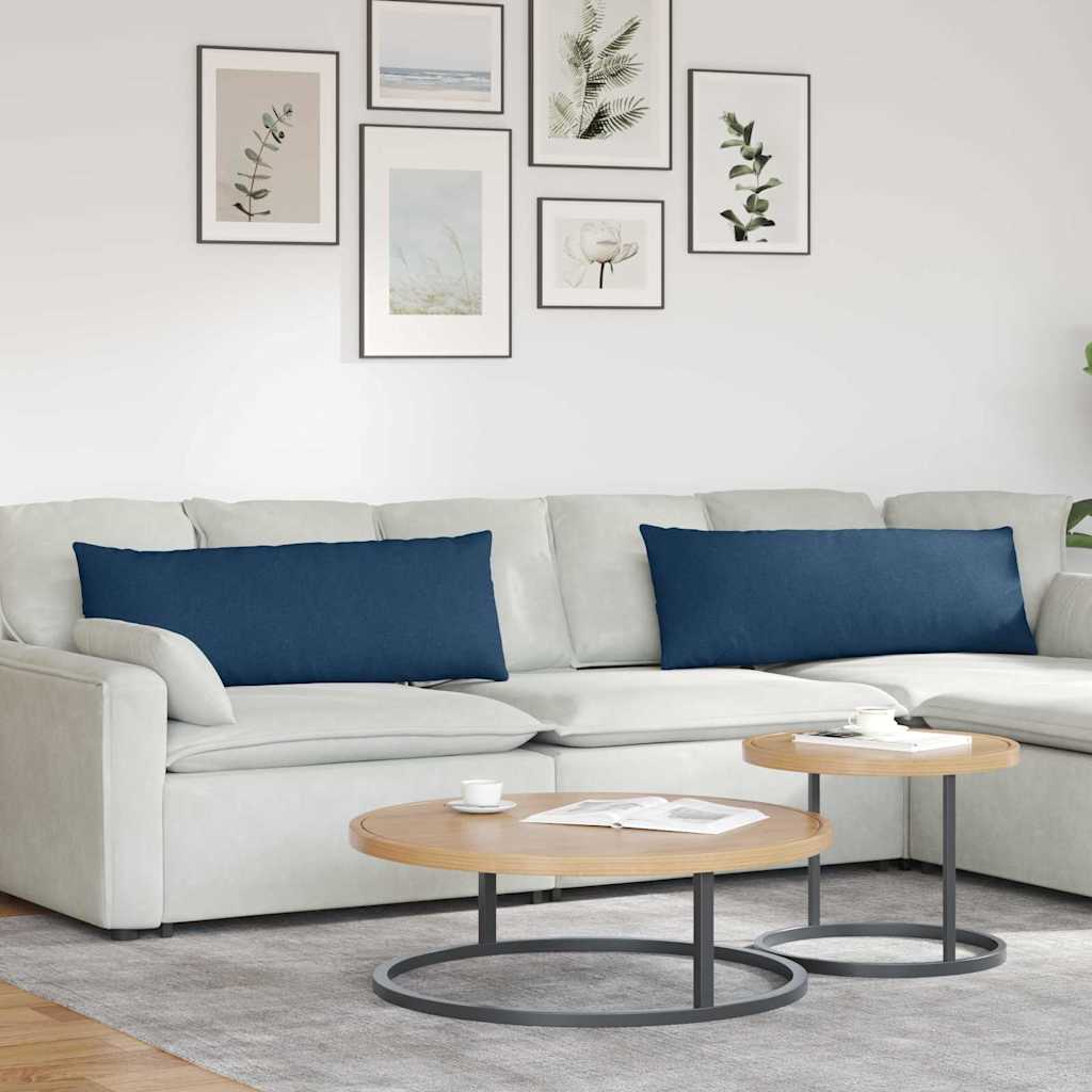 Sofakissen 2 stk. Stoff Blau 120 x 40 cm