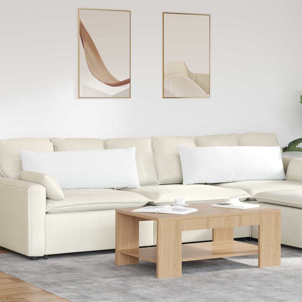 Sofakissen 2 stk. Stoff Weiß 120 x 40 cm