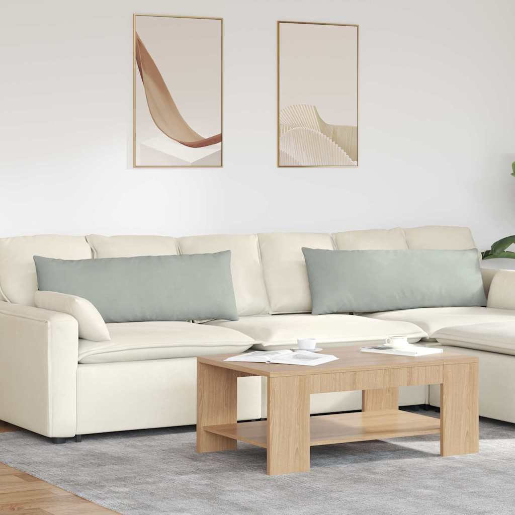 Sofakissen 2 pcs Hellgrau 120 x 40 cm Cordstoff
