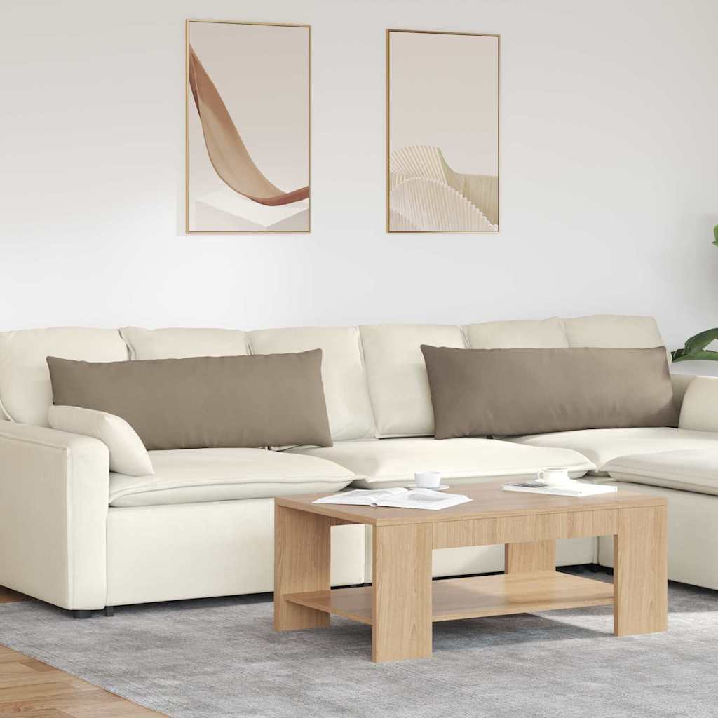 Sofakissen 2 stk. Stoff Taupe 120 x 40 cm