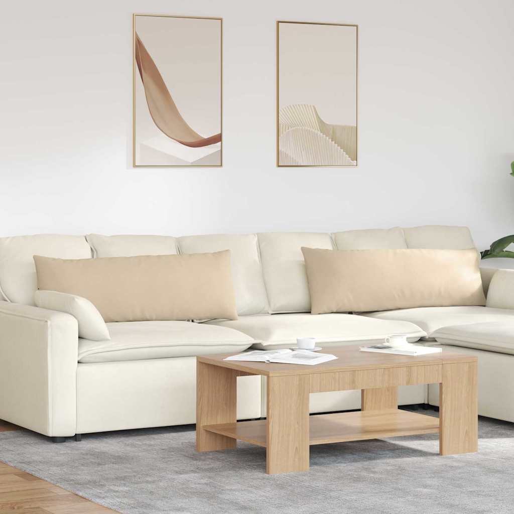 Sofakissen 2 stk. Stoff Creme 120 x 40 cm