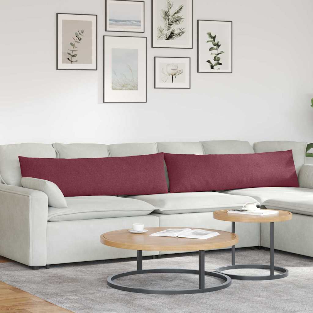 Sofakissen 2 stk. Stoff Weinrot 145 x 40 cm