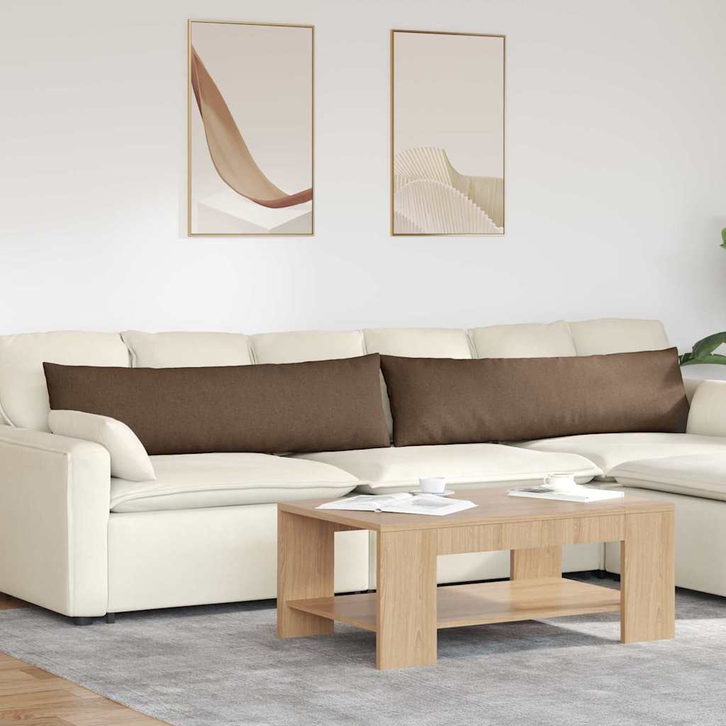 Sofakissen 2 stk. Stoff Braun 145 x 40 cm