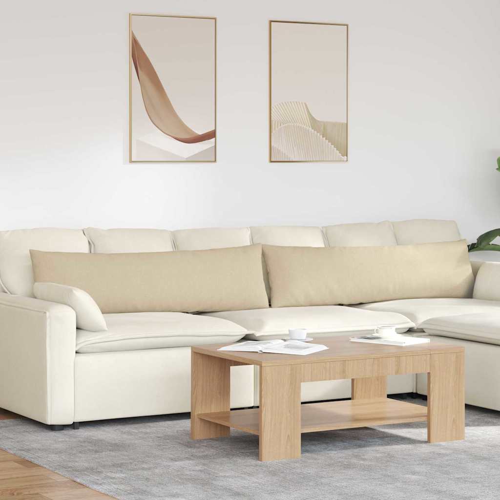 Sofakissen 2 stk. Stoff Creme 145 x 40 cm