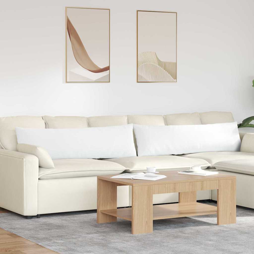 Sofakissen 2 stk. Stoff Weiß 145 x 40 cm