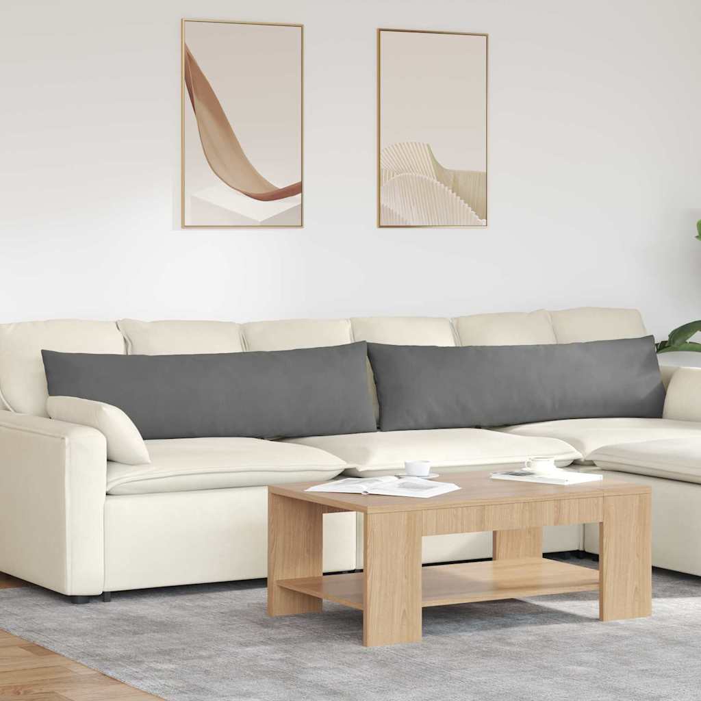 Sofakissen 2 stk. Stoff Dunkelgrau 145 x 40 cm