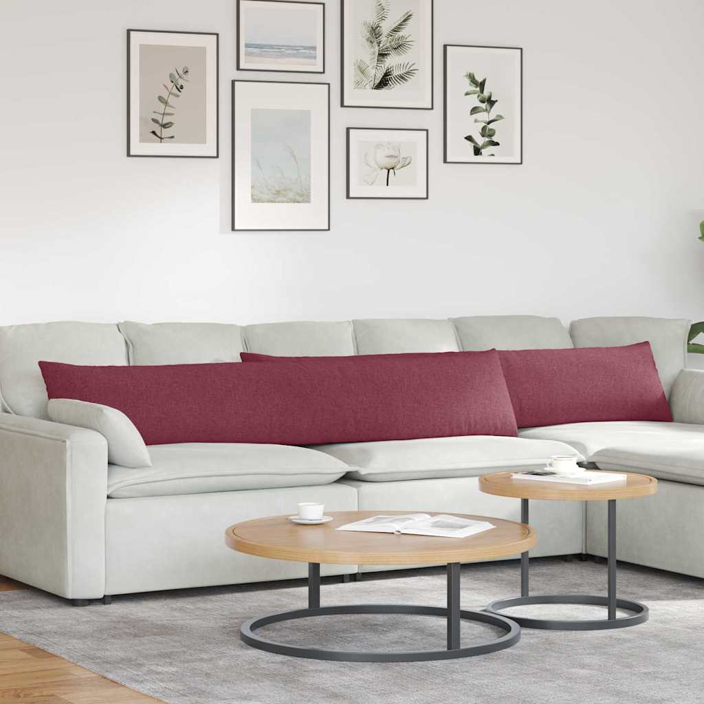 Sofakissen 2 stk. Stoff Weinrot 200 x 40 cm